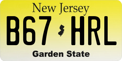 NJ license plate B67HRL