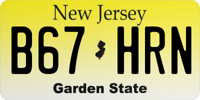 NJ license plate B67HRN