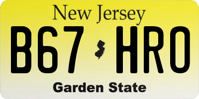 NJ license plate B67HRO