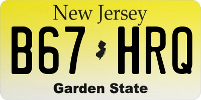 NJ license plate B67HRQ