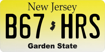 NJ license plate B67HRS