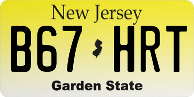 NJ license plate B67HRT
