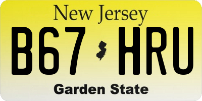 NJ license plate B67HRU