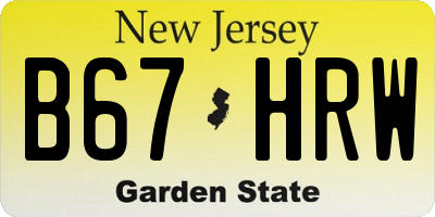 NJ license plate B67HRW