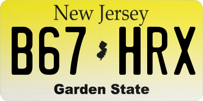 NJ license plate B67HRX