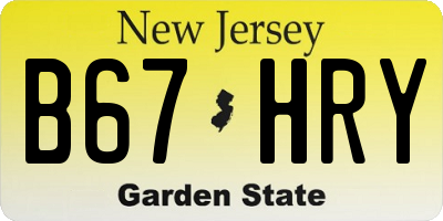 NJ license plate B67HRY