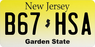 NJ license plate B67HSA