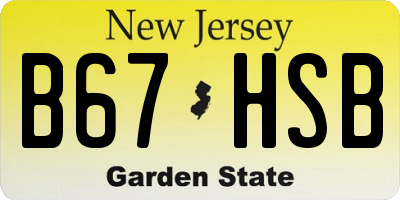 NJ license plate B67HSB
