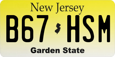 NJ license plate B67HSM