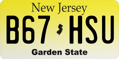 NJ license plate B67HSU