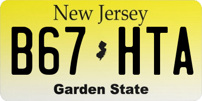 NJ license plate B67HTA