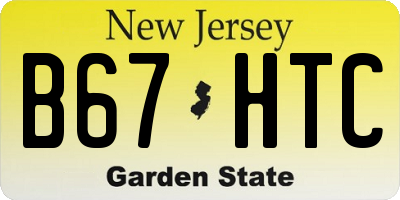 NJ license plate B67HTC