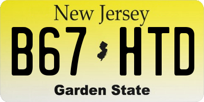 NJ license plate B67HTD