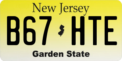 NJ license plate B67HTE