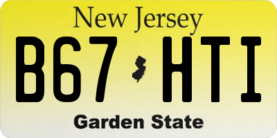 NJ license plate B67HTI