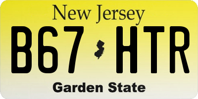 NJ license plate B67HTR