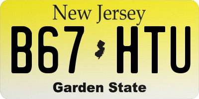 NJ license plate B67HTU