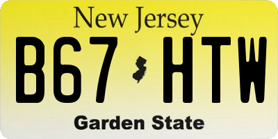 NJ license plate B67HTW