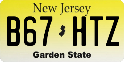 NJ license plate B67HTZ