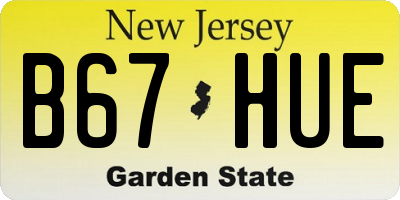 NJ license plate B67HUE