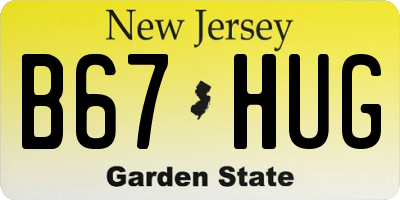 NJ license plate B67HUG
