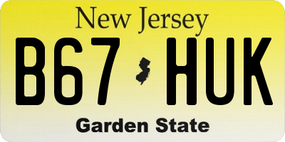 NJ license plate B67HUK