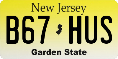 NJ license plate B67HUS