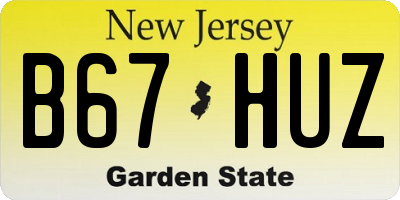 NJ license plate B67HUZ