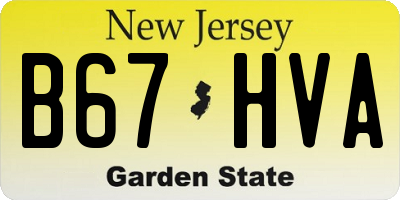 NJ license plate B67HVA