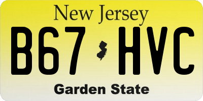 NJ license plate B67HVC