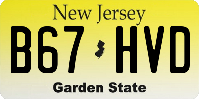 NJ license plate B67HVD