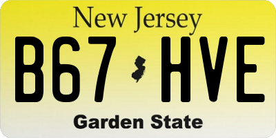 NJ license plate B67HVE