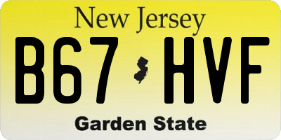 NJ license plate B67HVF
