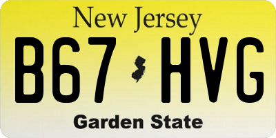 NJ license plate B67HVG