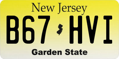 NJ license plate B67HVI