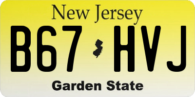 NJ license plate B67HVJ