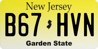 NJ license plate B67HVN