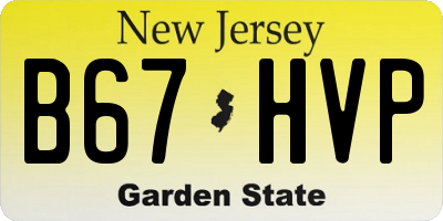NJ license plate B67HVP