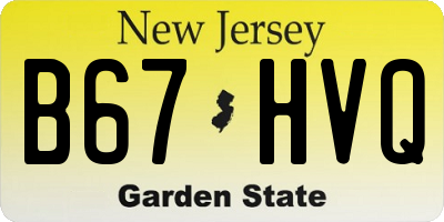 NJ license plate B67HVQ