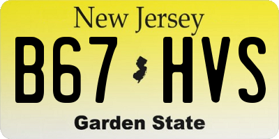 NJ license plate B67HVS