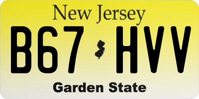 NJ license plate B67HVV