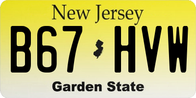 NJ license plate B67HVW