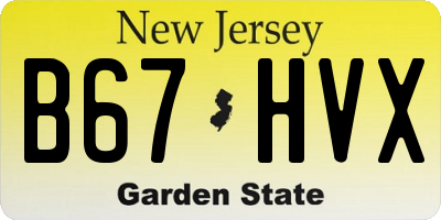 NJ license plate B67HVX