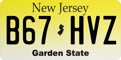 NJ license plate B67HVZ