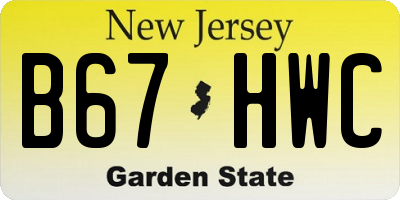 NJ license plate B67HWC
