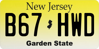NJ license plate B67HWD