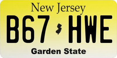 NJ license plate B67HWE