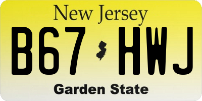NJ license plate B67HWJ