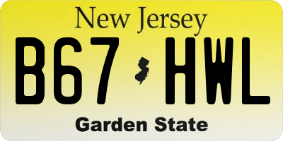 NJ license plate B67HWL