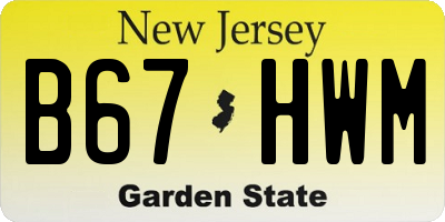 NJ license plate B67HWM